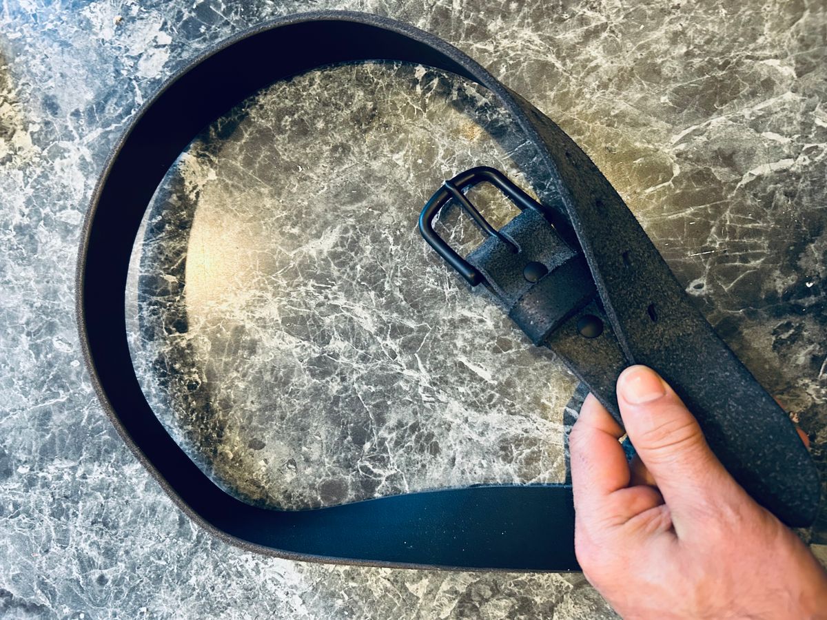 Photo by Vic on April 20, 2026 of the Nicks Blackout Work Belt in Black Heavy Duty & Seidel 1964 Black Roughout.