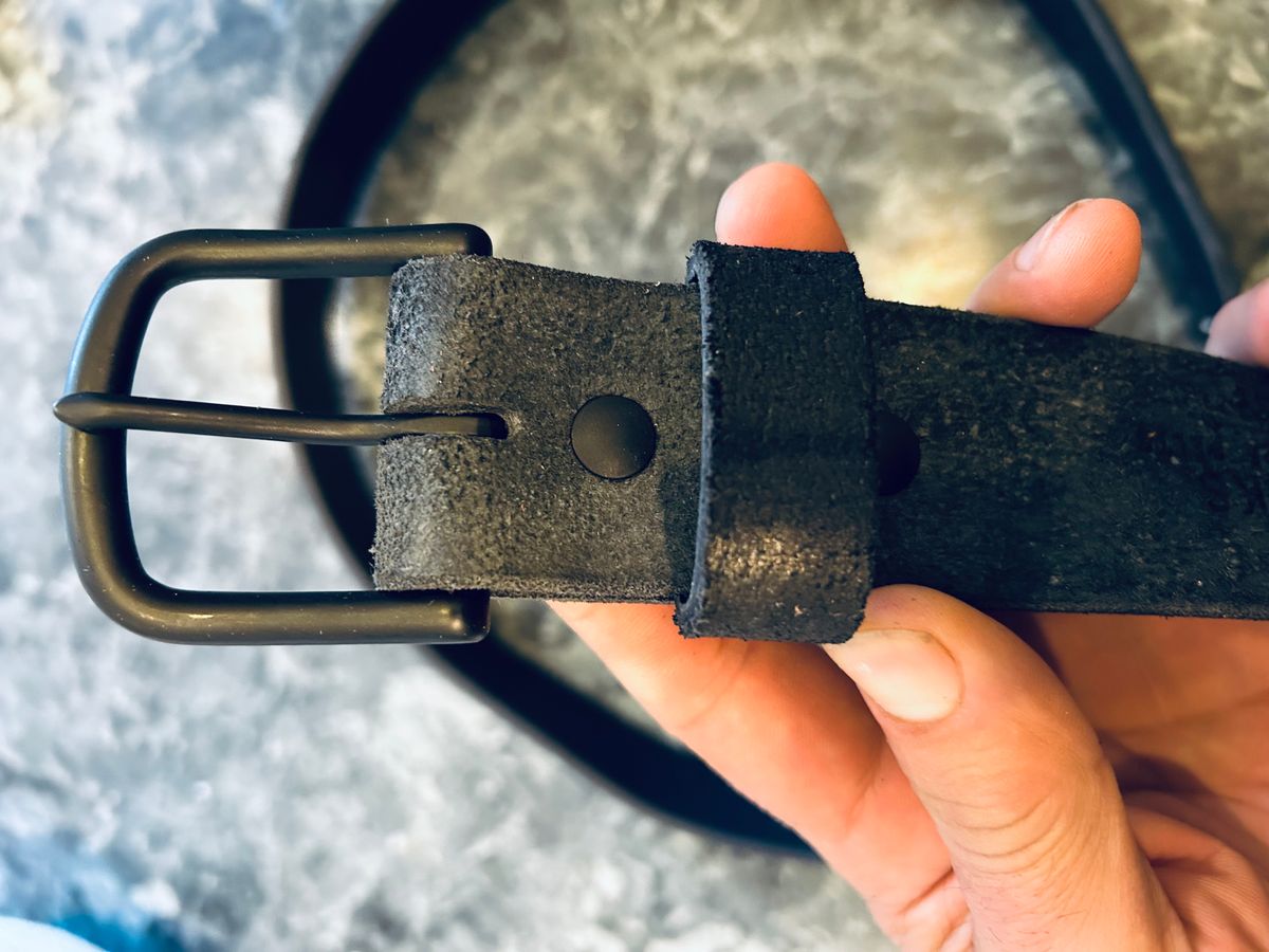 Photo by Vic on April 20, 2026 of the Nicks Blackout Work Belt in Black Heavy Duty & Seidel 1964 Black Roughout.