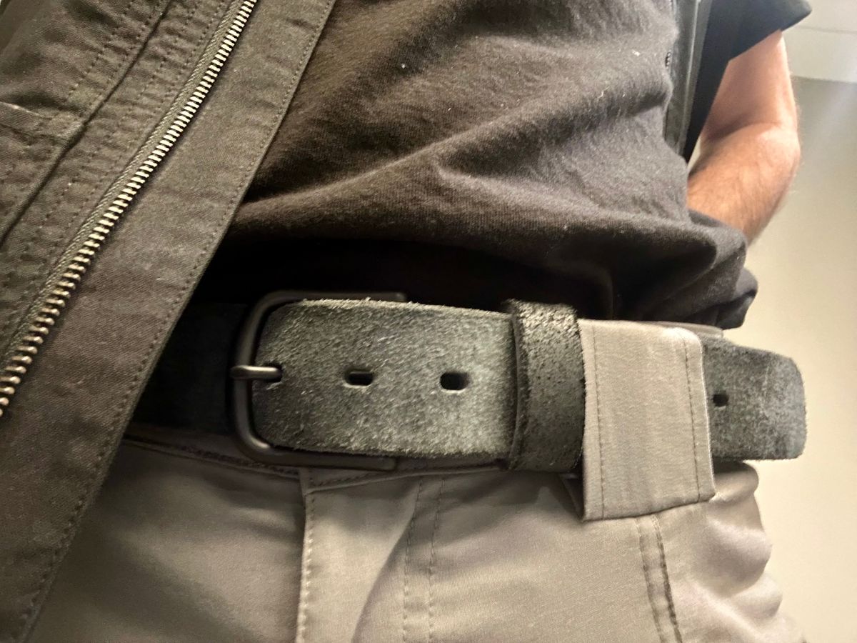 Photo by Vic on April 25, 2026 of the Nicks Blackout Work Belt in Black Heavy Duty & Seidel 1964 Black Roughout.