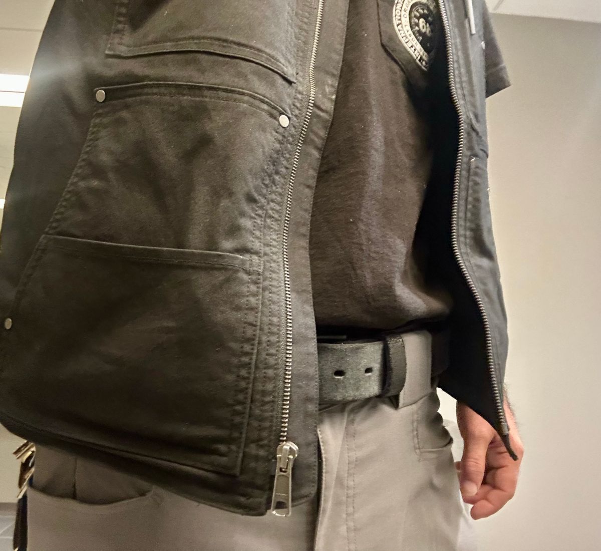 Photo by Vic on April 25, 2026 of the Nicks Blackout Work Belt in Black Heavy Duty & Seidel 1964 Black Roughout.