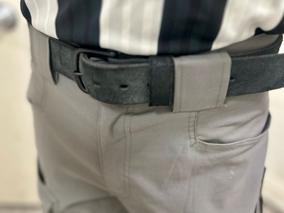 Photo by Vic on April 29, 2026 of the Nicks Blackout Work Belt in Black Heavy Duty & Seidel 1964 Black Roughout.