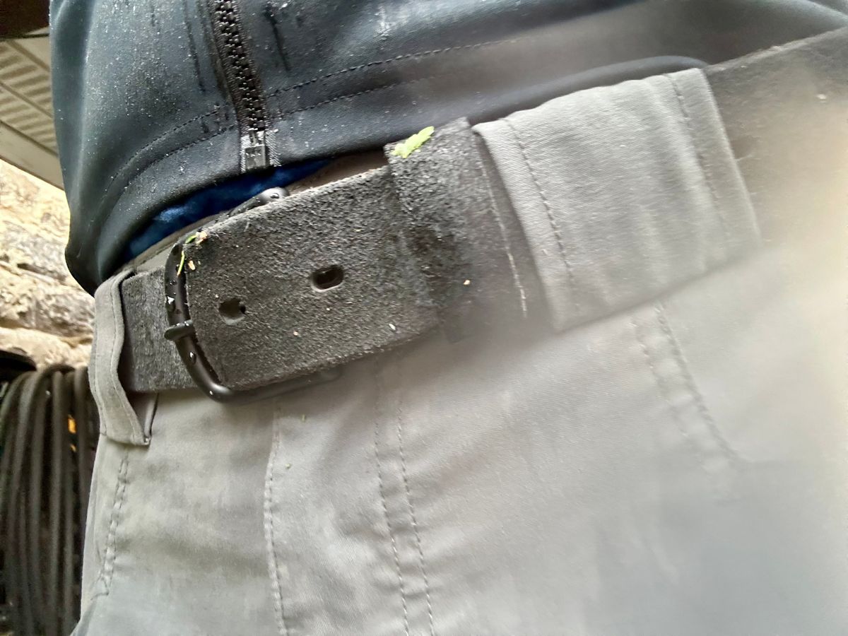 Photo by Vic on May 9, 2026 of the Nicks Blackout Work Belt in Black Heavy Duty & Seidel 1964 Black Roughout.