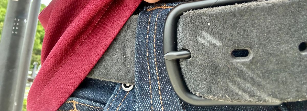 Photo by Vic on May 31, 2026 of the Nicks Blackout Work Belt in Black Heavy Duty & Seidel 1964 Black Roughout.