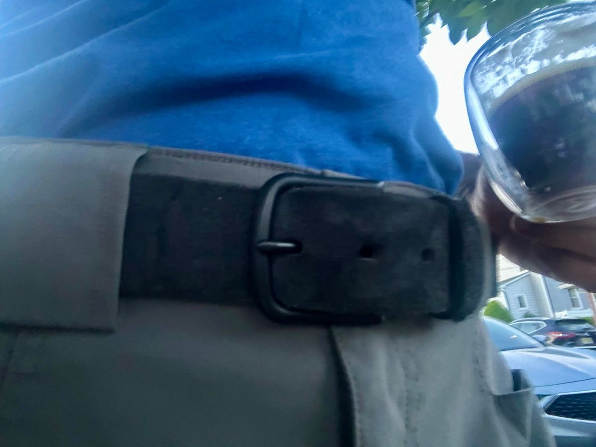 Photo by Vic on June 6, 2026 of the Nicks Blackout Work Belt in Black Heavy Duty & Seidel 1964 Black Roughout.