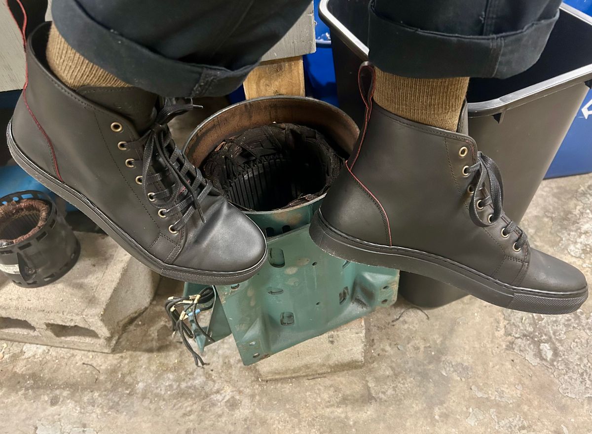 Photo by Vic on March 24, 2026 of the Goral x Rose Anvil Muggs in Seidel Blood Core.