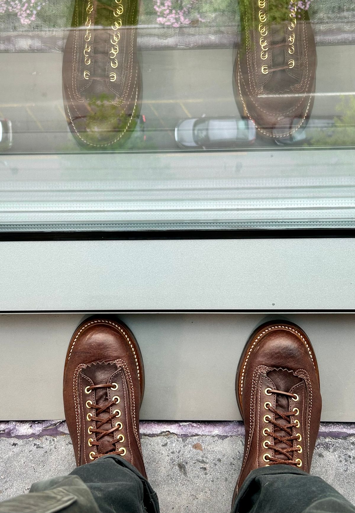 Photo by Vic on June 27, 2026 of the John Lofgren Donkey Puncher Boots in Ezo Shika Deerskin Burnt Dark Brown.