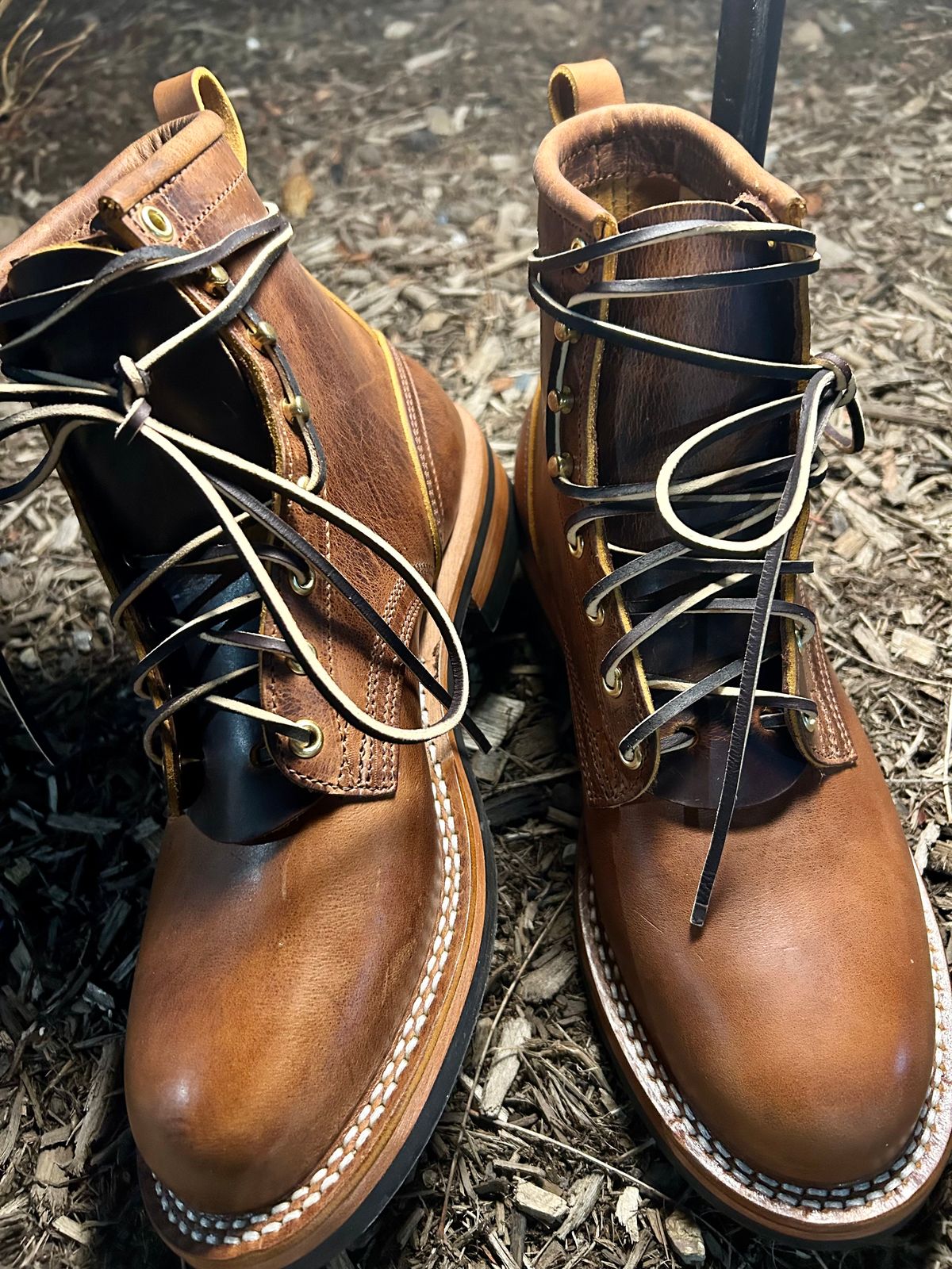 Photo by Vic on March 3, 2026 of the Nicks Falcon in Horween Orange Predator.