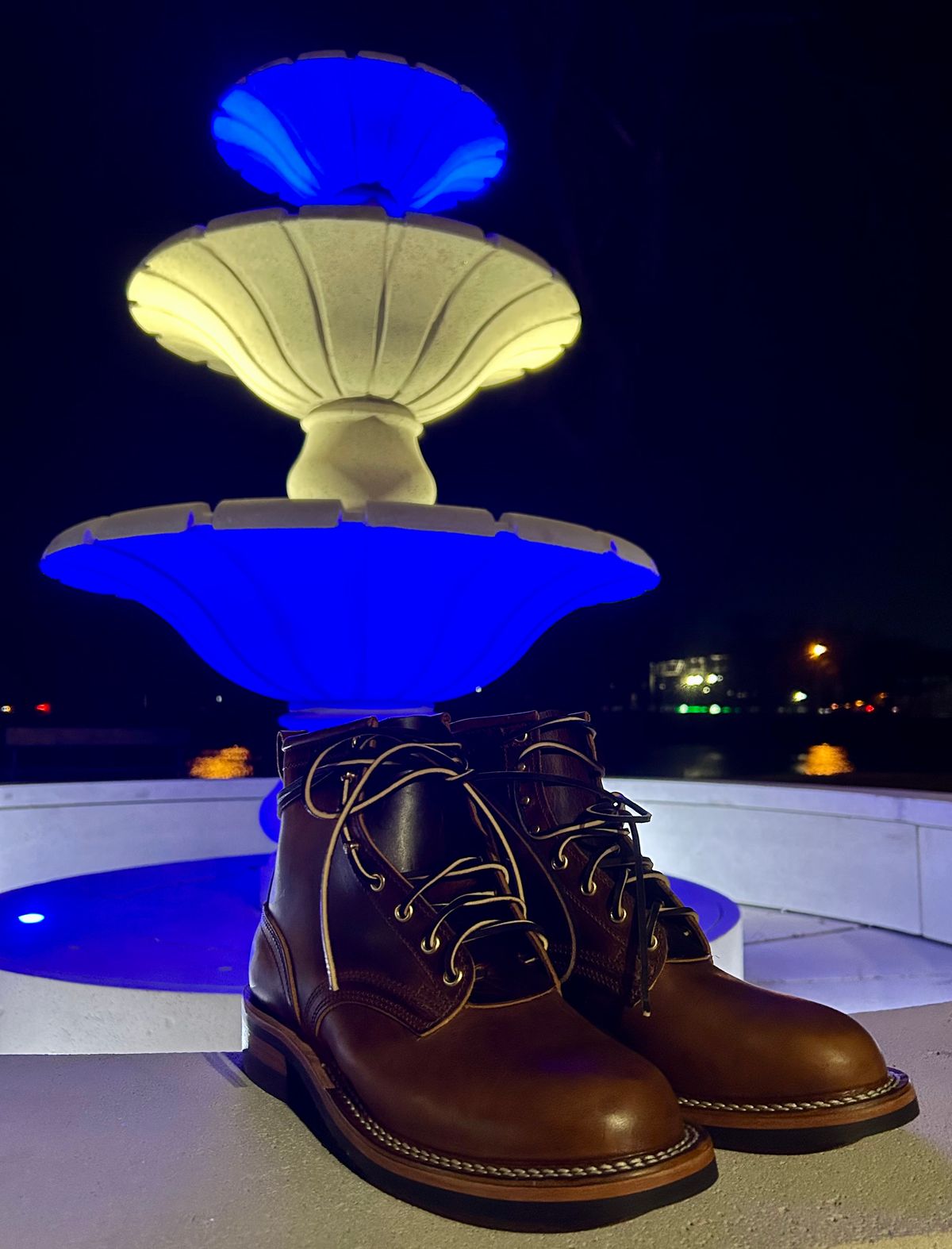 Photo by Vic on March 3, 2026 of the Nicks Falcon in Horween Orange Predator.