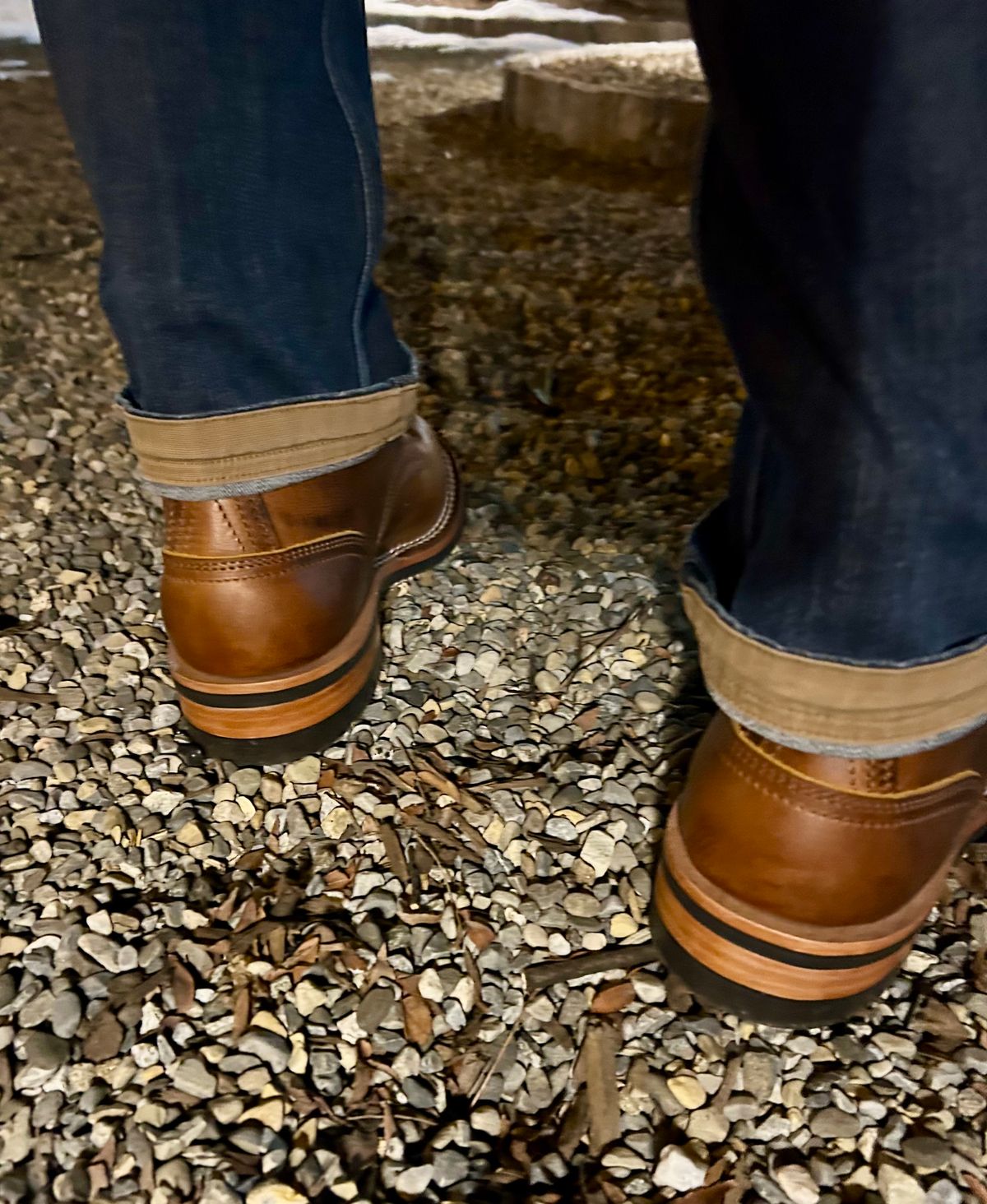 Photo by Vic on March 3, 2026 of the Nicks Falcon in Horween Orange Predator.