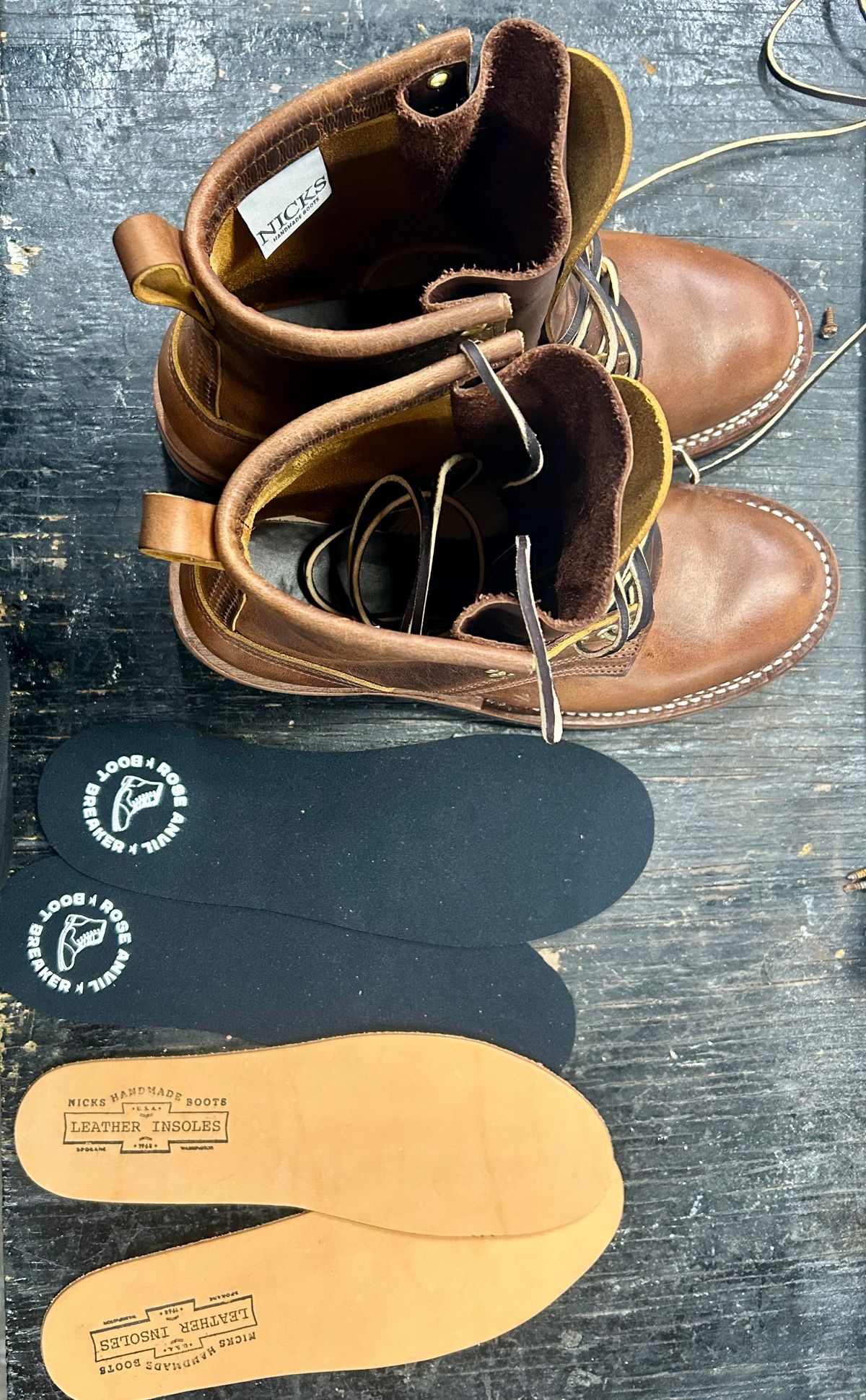 Photo by Vic on March 3, 2026 of the Nicks Falcon in Horween Orange Predator.