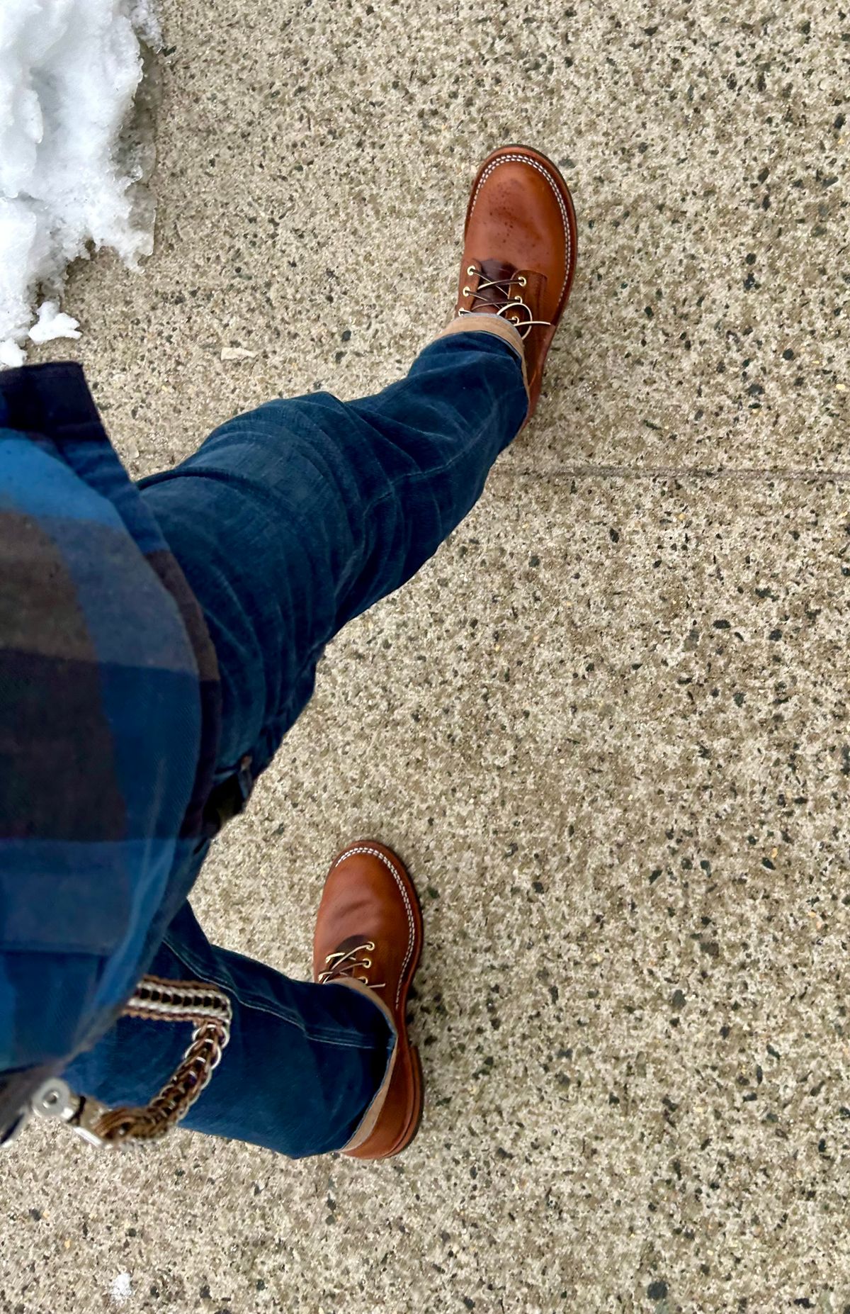 Photo by Vic on March 3, 2026 of the Nicks Falcon in Horween Orange Predator.