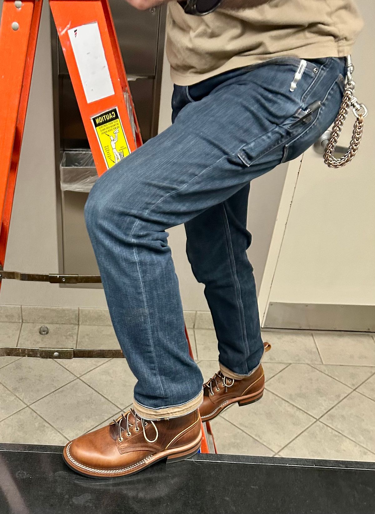 Photo by Vic on March 3, 2026 of the Nicks Falcon in Horween Orange Predator.