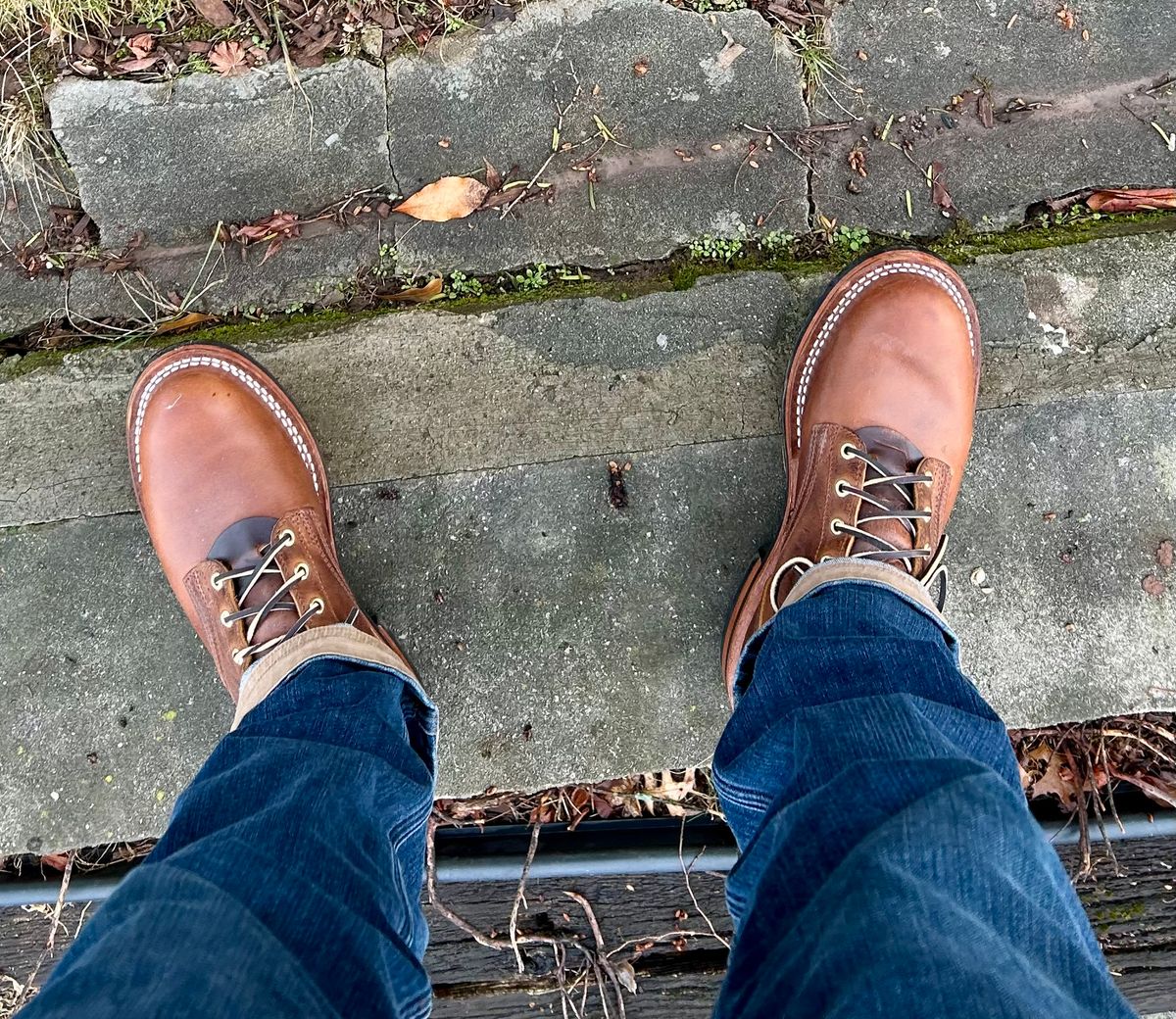 Photo by Vic on March 4, 2026 of the Nicks Falcon in Horween Orange Predator.