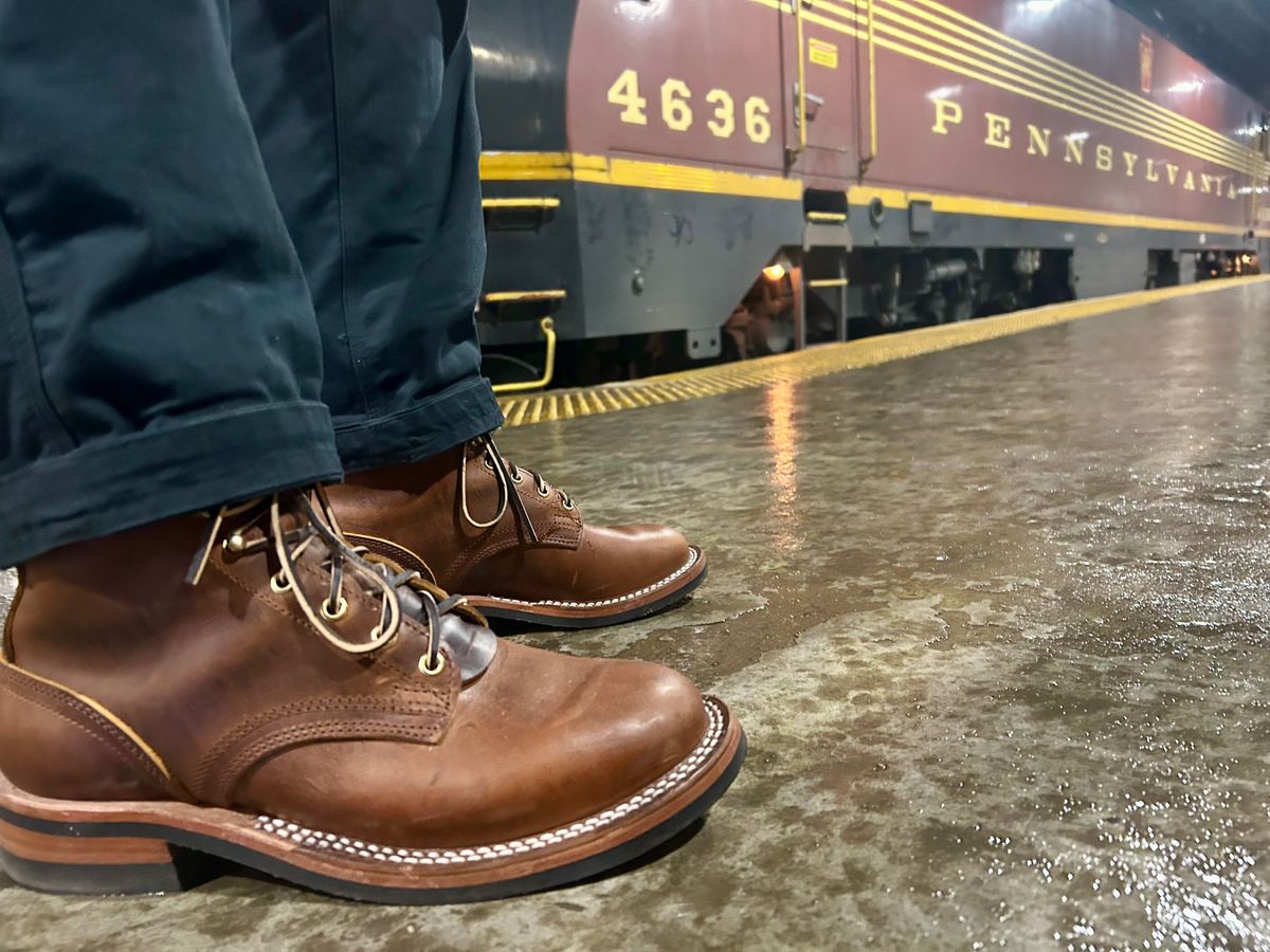 Photo by Vic on March 5, 2026 of the Nicks Falcon in Horween Orange Predator.