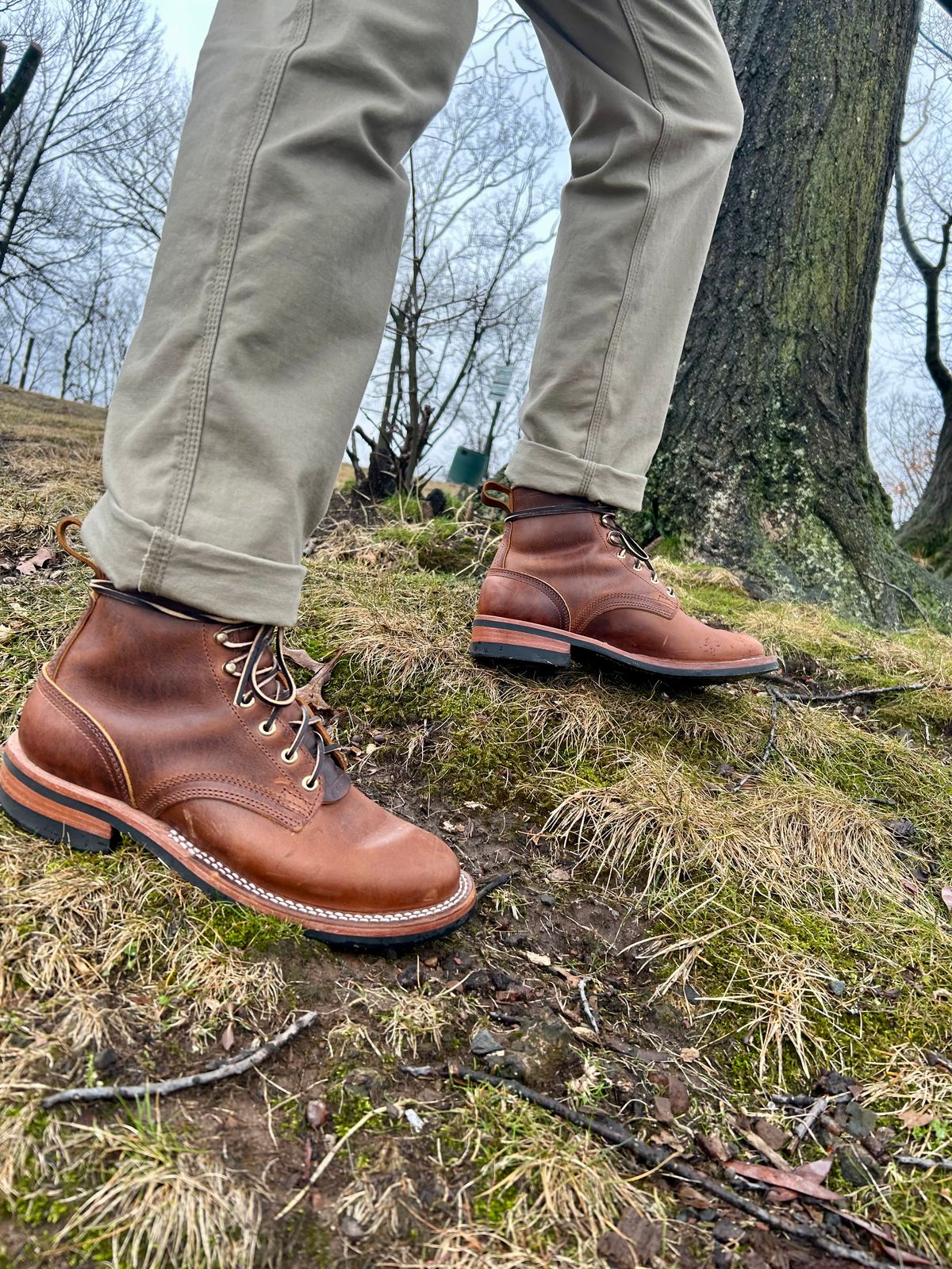 Photo by Vic on March 6, 2026 of the Nicks Falcon in Horween Orange Predator.