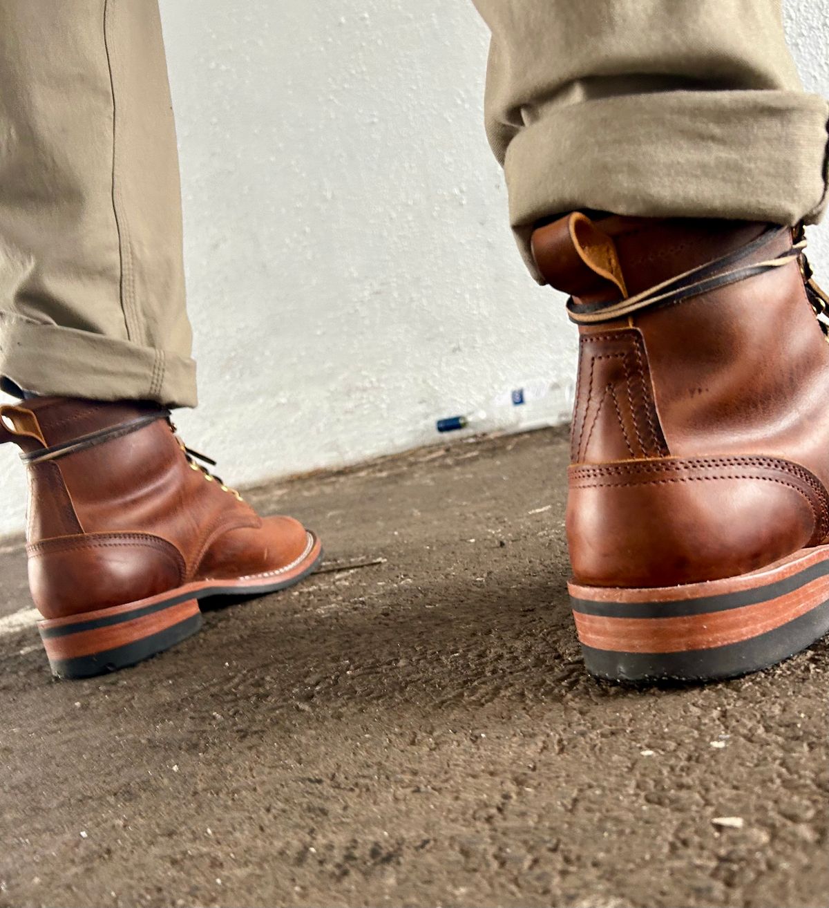 Photo by Vic on March 6, 2026 of the Nicks Falcon in Horween Orange Predator.