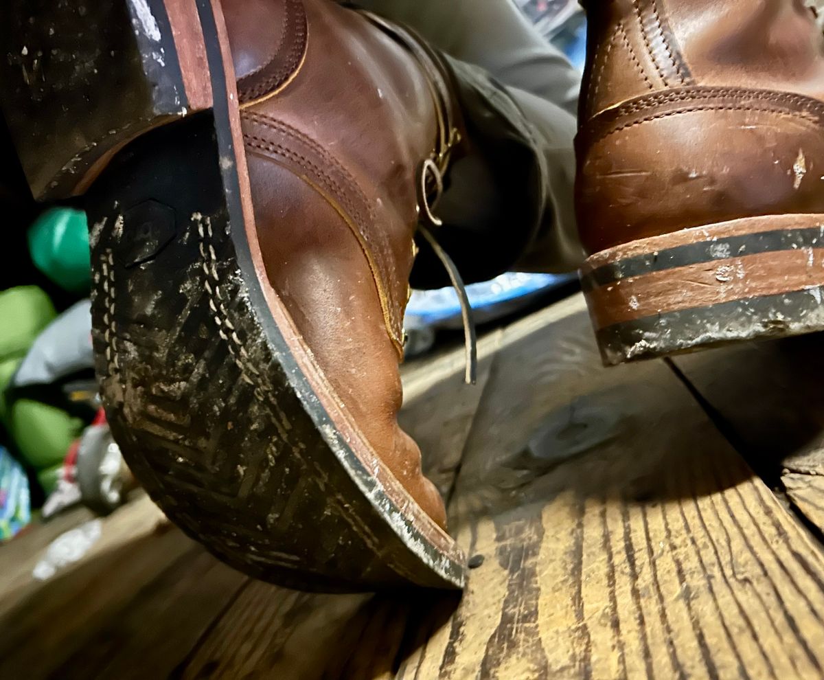 Photo by Vic on March 7, 2026 of the Nicks Falcon in Horween Orange Predator.