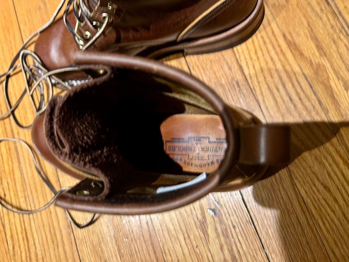 Photo by Vic on March 8, 2026 of the Nicks Falcon in Horween Orange Predator.