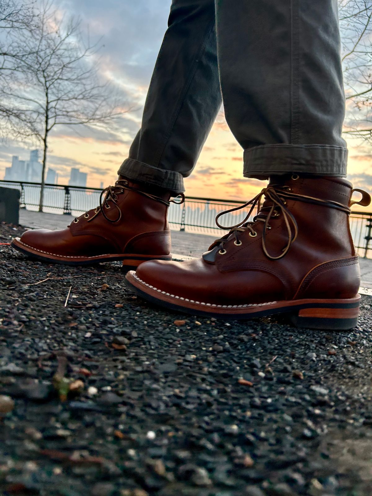 Photo by Vic on March 21, 2026 of the Nicks Falcon in Horween Orange Predator.