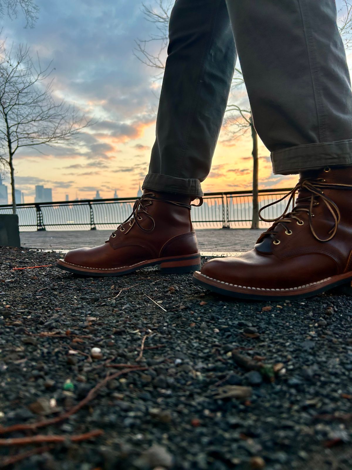 Photo by Vic on March 21, 2026 of the Nicks Falcon in Horween Orange Predator.
