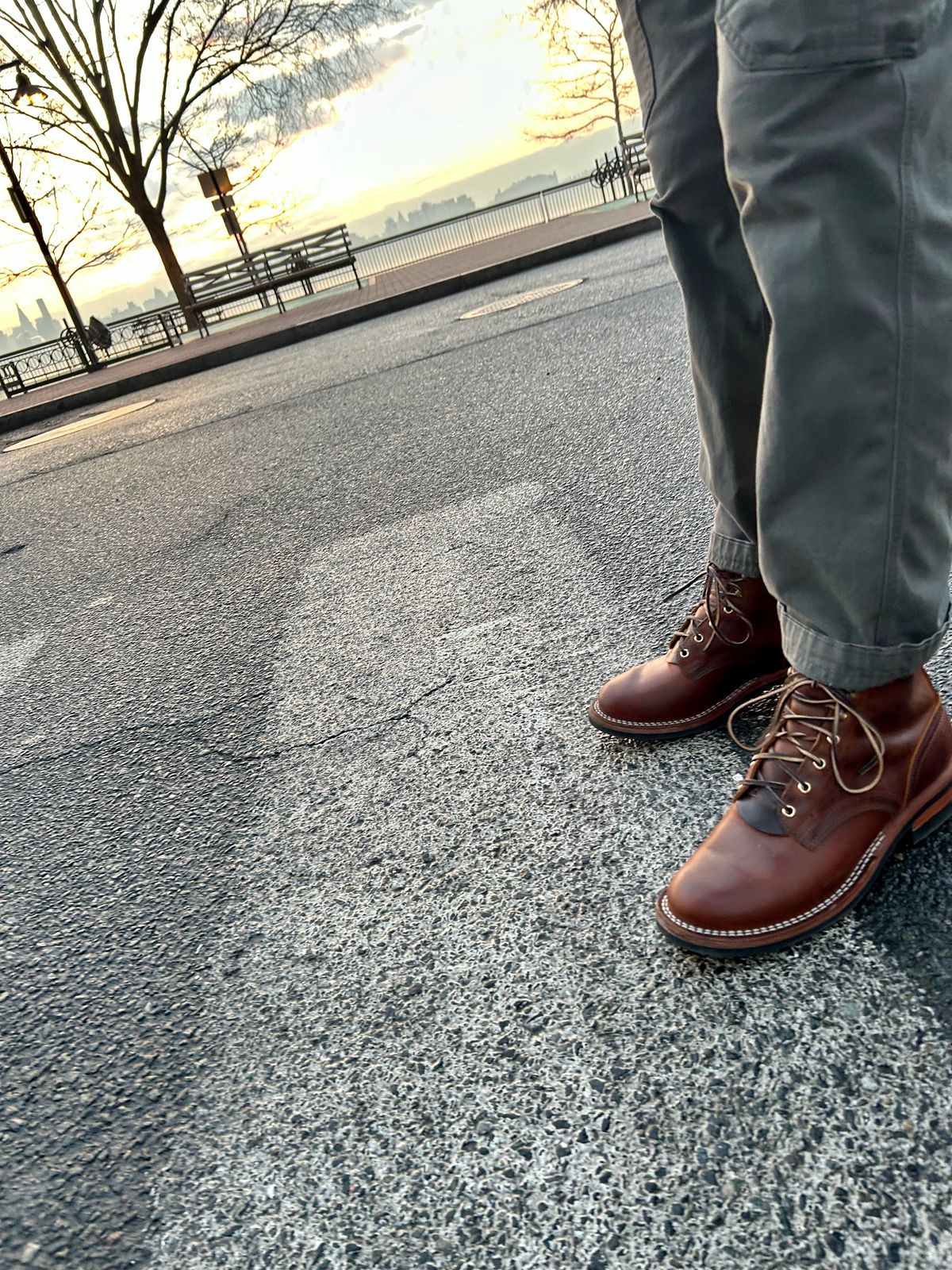 Photo by Vic on March 21, 2026 of the Nicks Falcon in Horween Orange Predator.