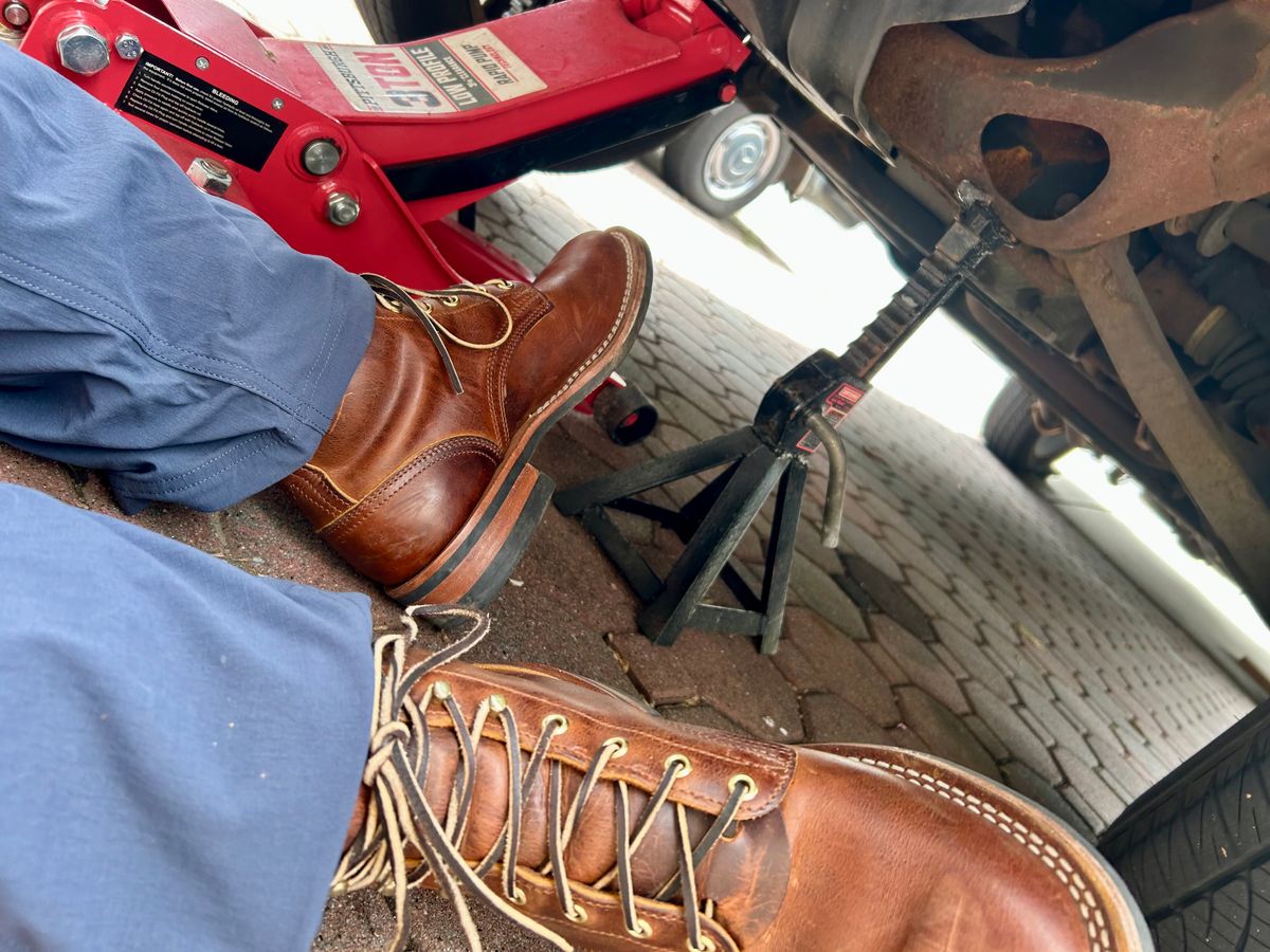 Photo by Vic on April 26, 2026 of the Nicks Falcon in Horween Orange Predator.