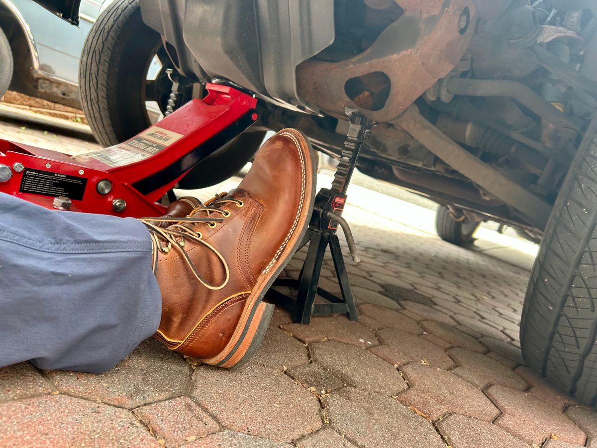 Photo by Vic on April 26, 2026 of the Nicks Falcon in Horween Orange Predator.