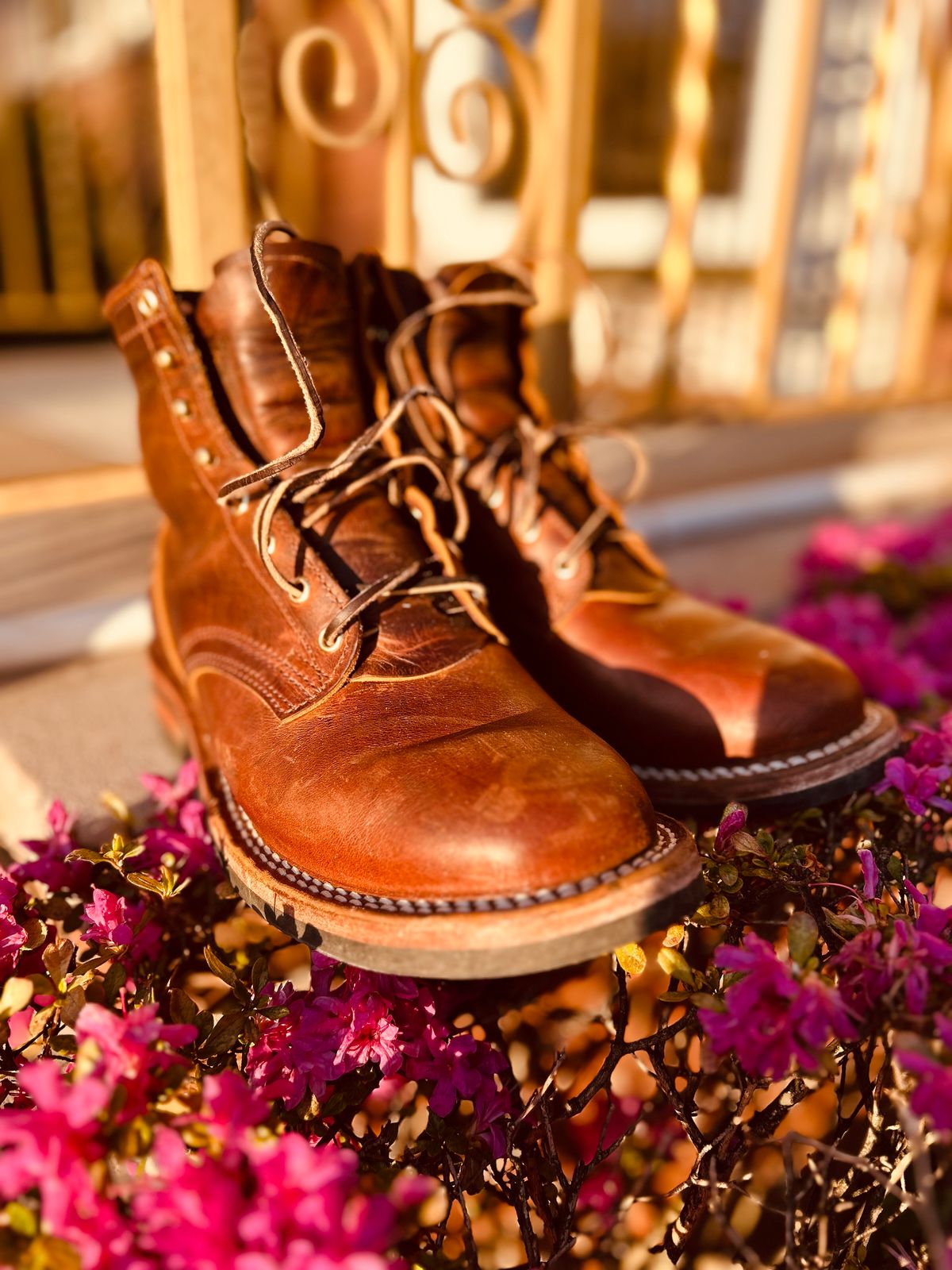 Photo by Vic on April 26, 2026 of the Nicks Falcon in Horween Orange Predator.