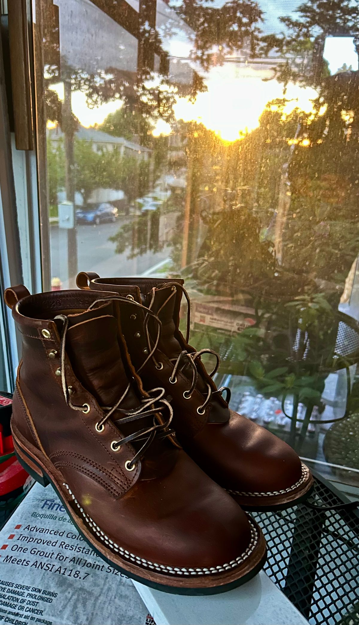 Photo by Vic on May 15, 2026 of the Nicks Falcon in Horween Orange Predator.