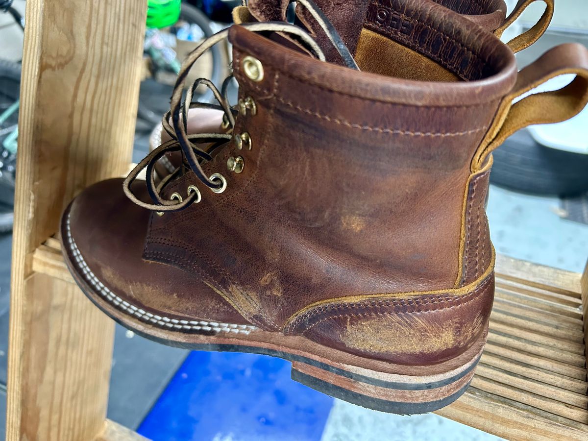 Photo by Vic on May 16, 2026 of the Nicks Falcon in Horween Orange Predator.
