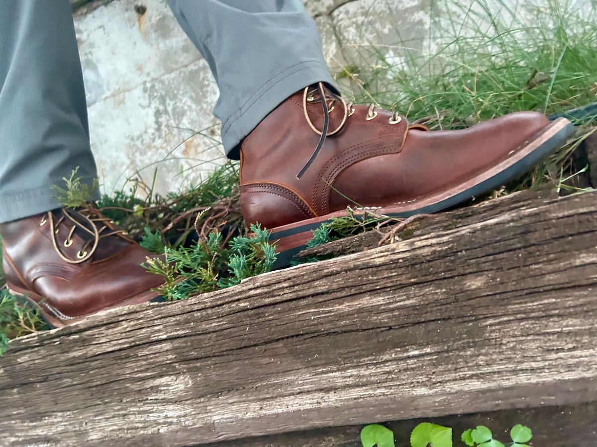 Photo by Vic on June 6, 2026 of the Nicks Falcon in Horween Orange Predator.