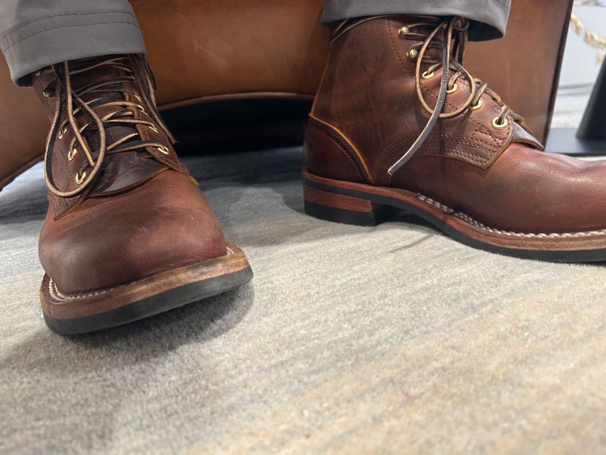 Photo by Vic on June 6, 2026 of the Nicks Falcon in Horween Orange Predator.