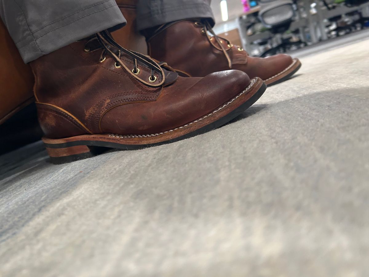 Photo by Vic on June 6, 2026 of the Nicks Falcon in Horween Orange Predator.