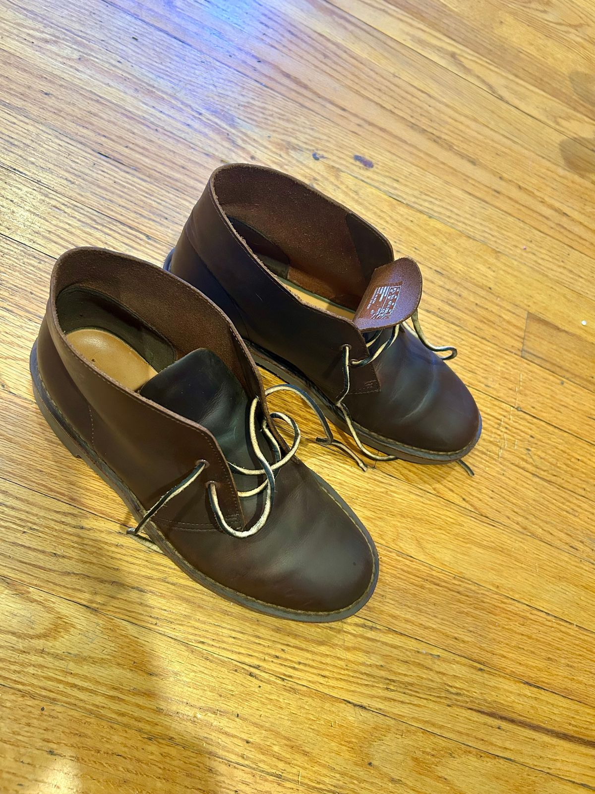 Photo by Vic on November 2, 2025 of the Clarks Desert Boot in Dark Tan.