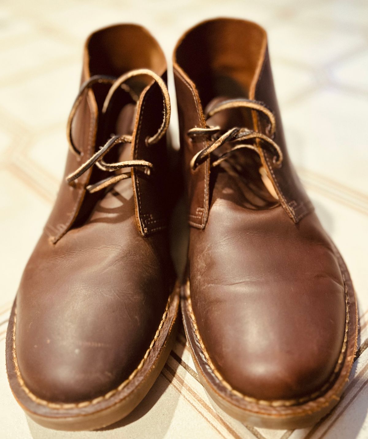 Photo by Vic on March 22, 2026 of the Clarks Desert Boot in Dark Tan.