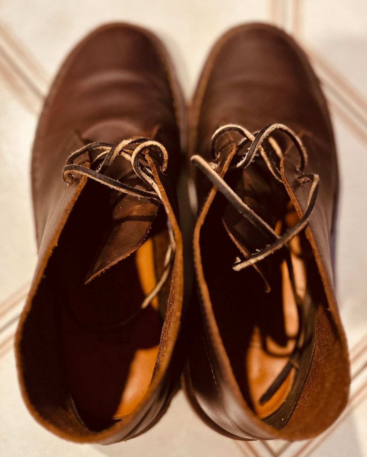 Photo by Vic on March 22, 2026 of the Clarks Desert Boot in Dark Tan.
