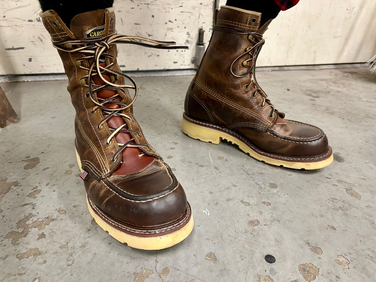 Photo by Vic on December 31, 2025 of the Carolina 8in Ferric Soft Toe Moc in Old Town Folklore.