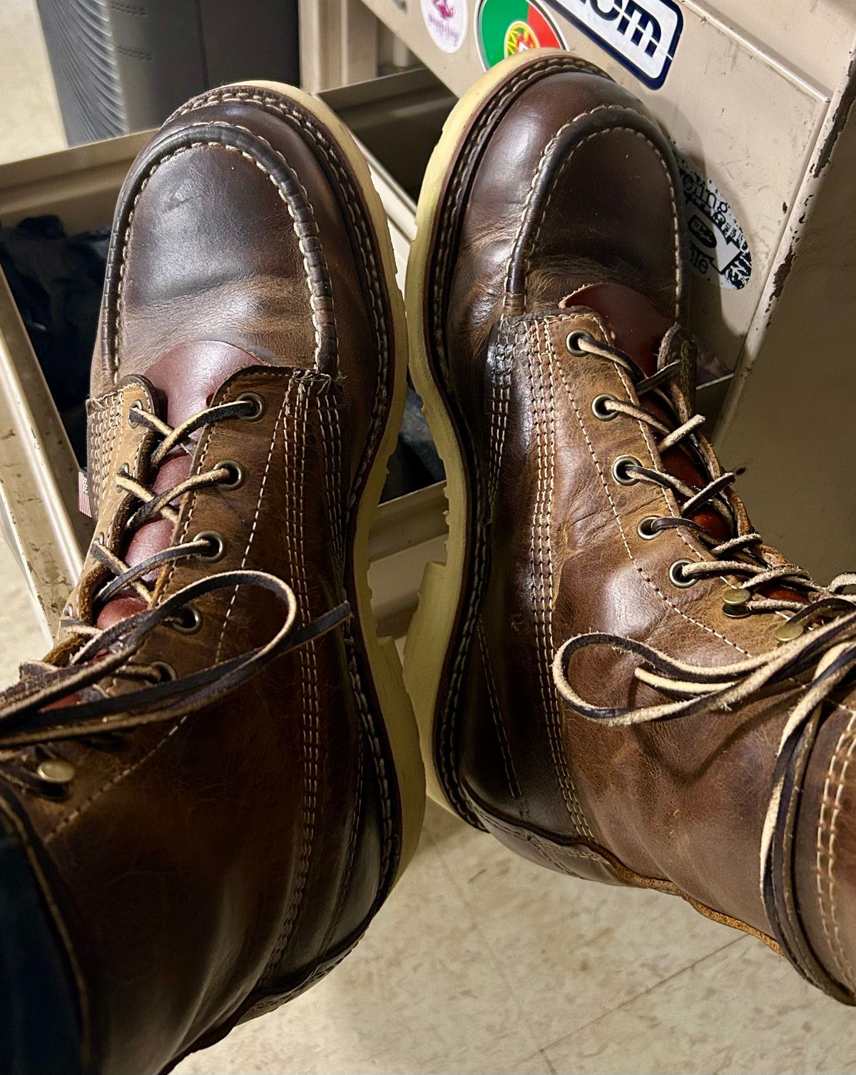 Photo by Vic on June 12, 2026 of the Carolina 8in Ferric Soft Toe Moc in Old Town Folklore.
