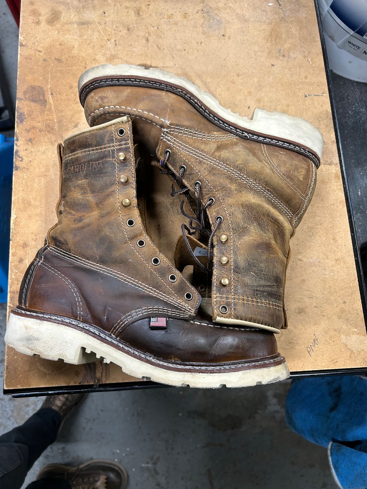 Photo by Vic on November 3, 2025 of the Carolina 8in Ferric Soft Toe Moc in Old Town Folklore.