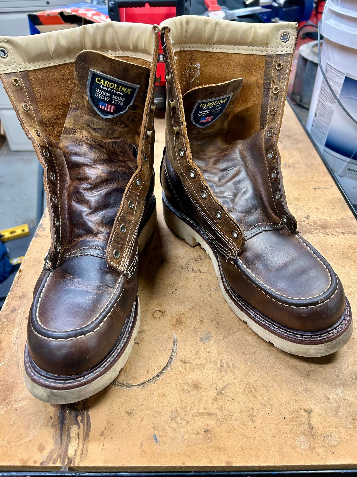 Photo by Vic on November 3, 2025 of the Carolina 8in Ferric Soft Toe Moc in Old Town Folklore.