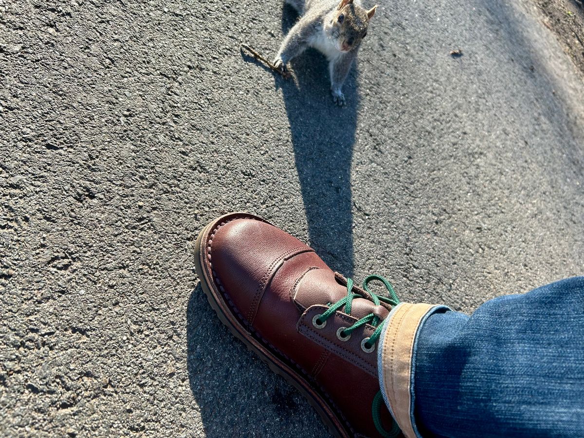Photo by Vic on March 17, 2026 of the Jim Green African Ranger Barefoot Boot in African Buffalo Skin.
