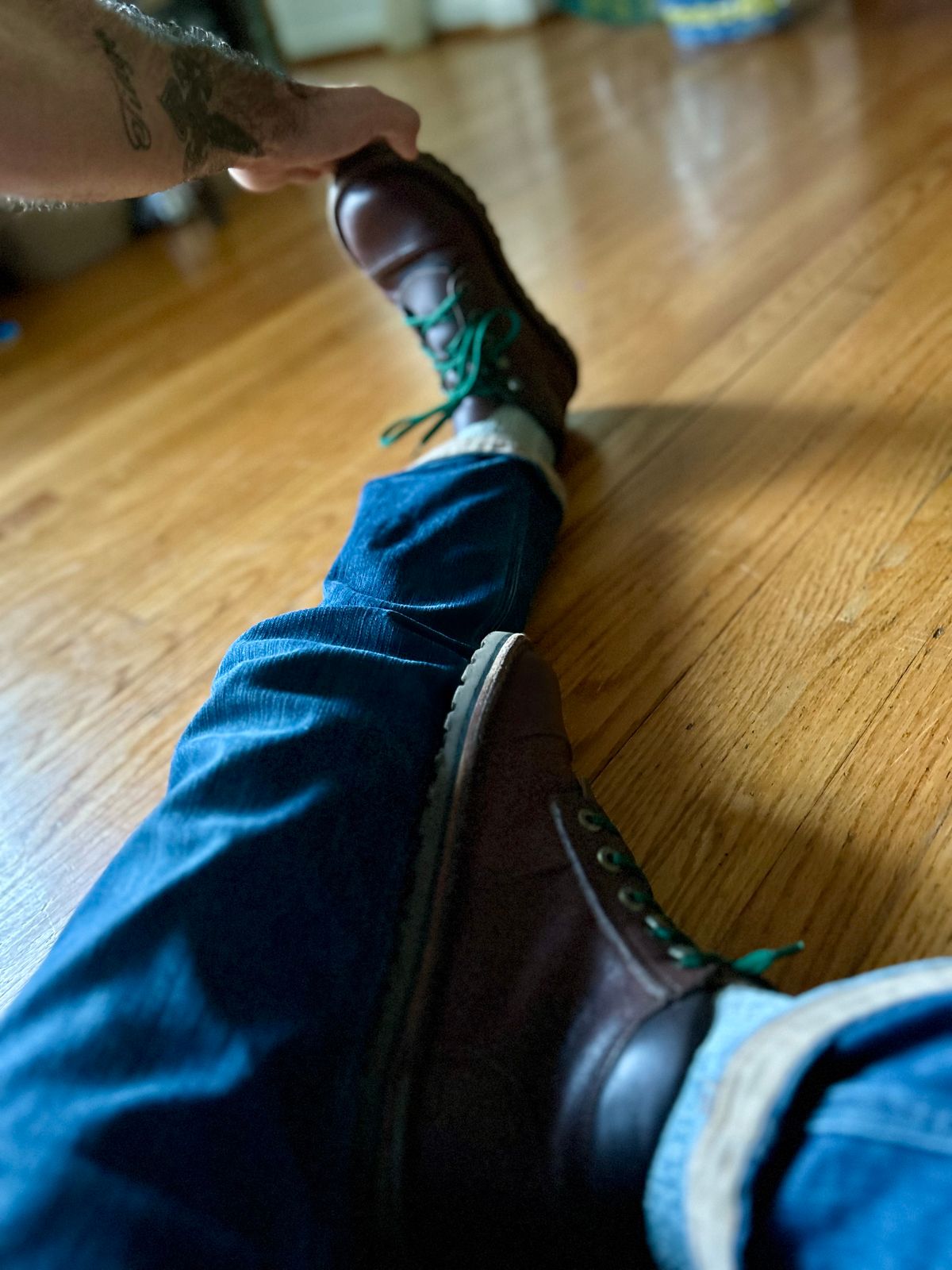 Photo by Vic on April 8, 2026 of the Jim Green African Ranger Barefoot Boot in African Buffalo Skin.