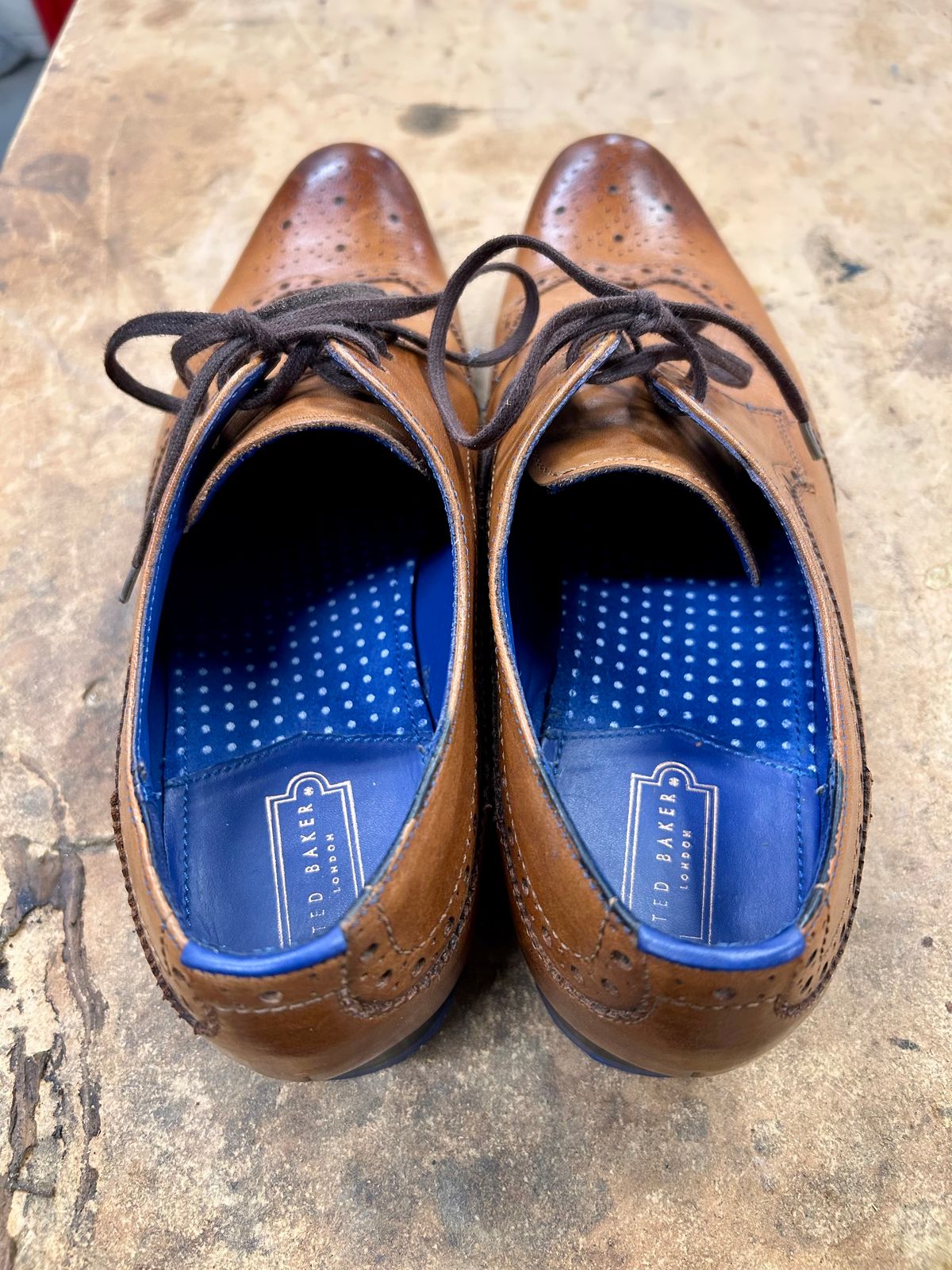 Photo by Vic on February 20, 2026 of the Ted Baker Unknown Model in Tarnsjo Garveri Brown Veg-Tanned Tooling.