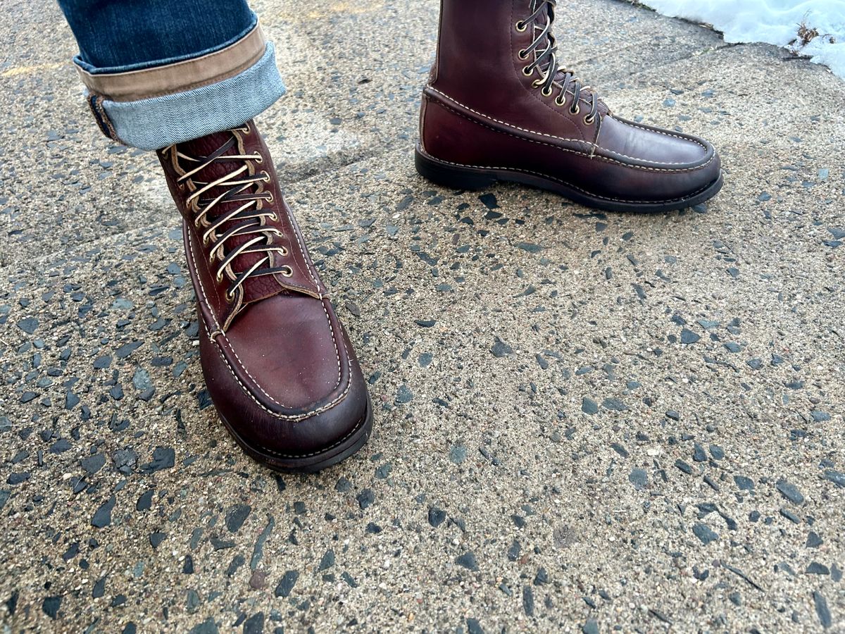 Photo by Vic on January 22, 2026 of the Russell Moccasin Co. Bird Shooter in Brown Oil Tan.