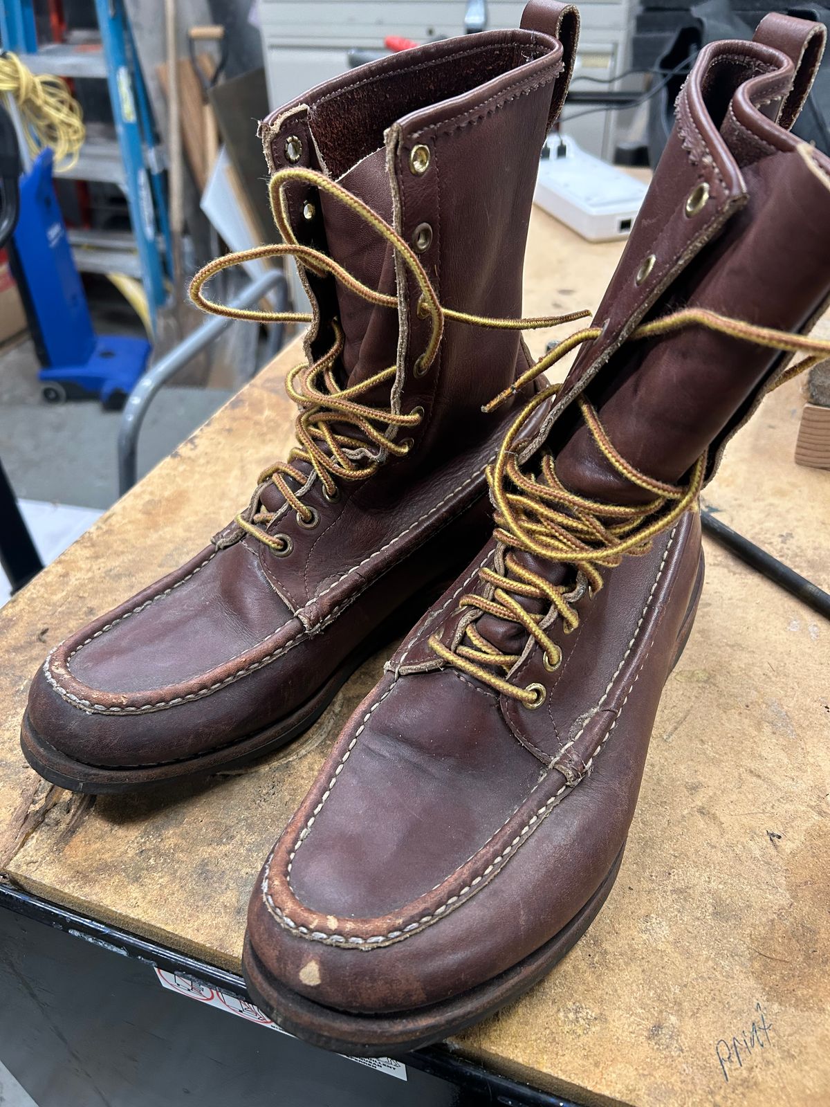 Photo by Vic on January 21, 2026 of the Russell Moccasin Co. Bird Shooter in Brown Oil Tan.