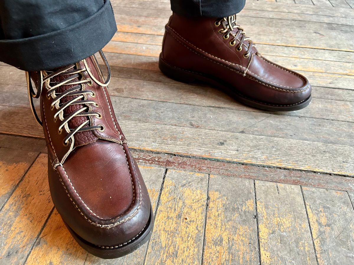 Photo by Vic on February 6, 2026 of the Russell Moccasin Co. Bird Shooter in Brown Oil Tan.