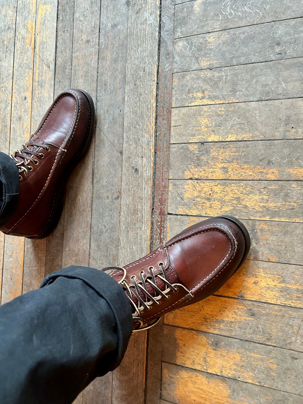 Photo by Vic on February 6, 2026 of the Russell Moccasin Co. Bird Shooter in Brown Oil Tan.