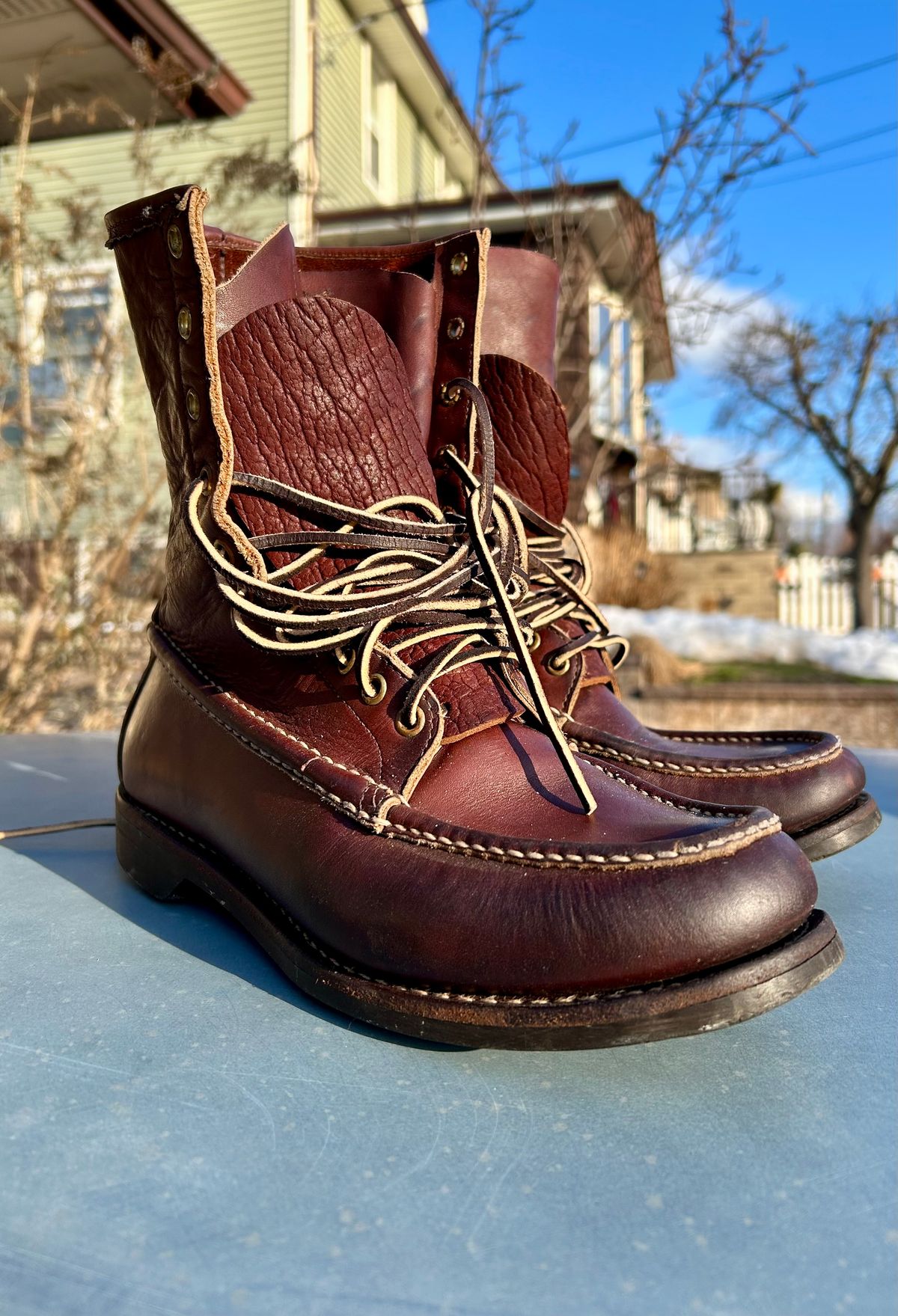 Photo by Vic on February 21, 2026 of the Russell Moccasin Co. Bird Shooter in Brown Oil Tan.