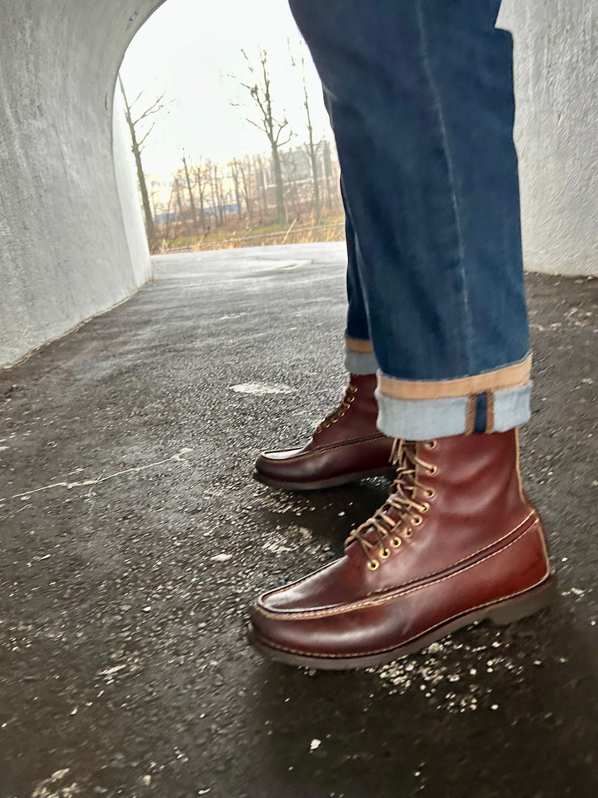 Photo by Vic on March 16, 2026 of the Russell Moccasin Co. Bird Shooter in Brown Oil Tan.