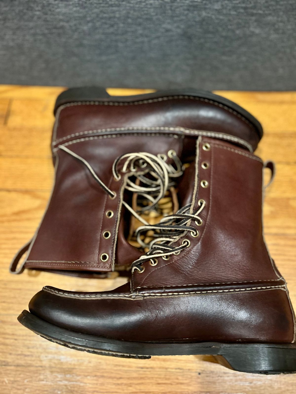 Photo by Vic on May 9, 2026 of the Russell Moccasin Co. Bird Shooter in Brown Oil Tan.